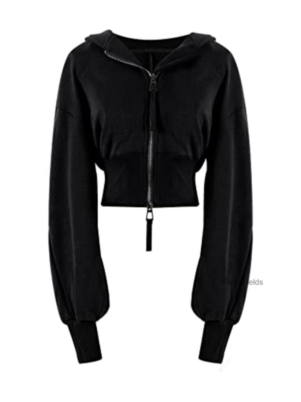 Cropped Zip Up Hoodie Women Long Sleeve Sweatshirt Casual Fashion Workout
